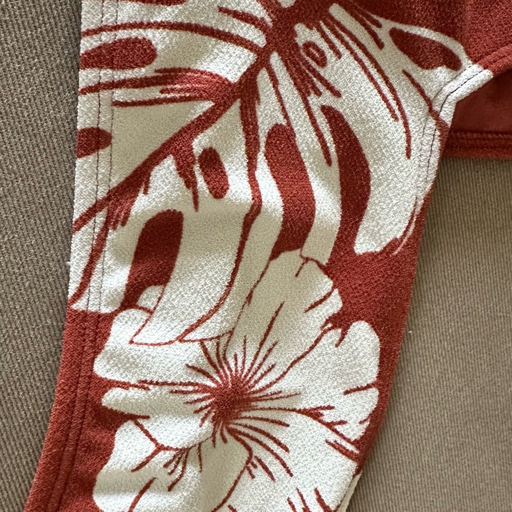 Roxy Garden Trip Bralette Bikini Rust Floral Bikini Top Size Small cute & comfy! - Picture 15 of 16